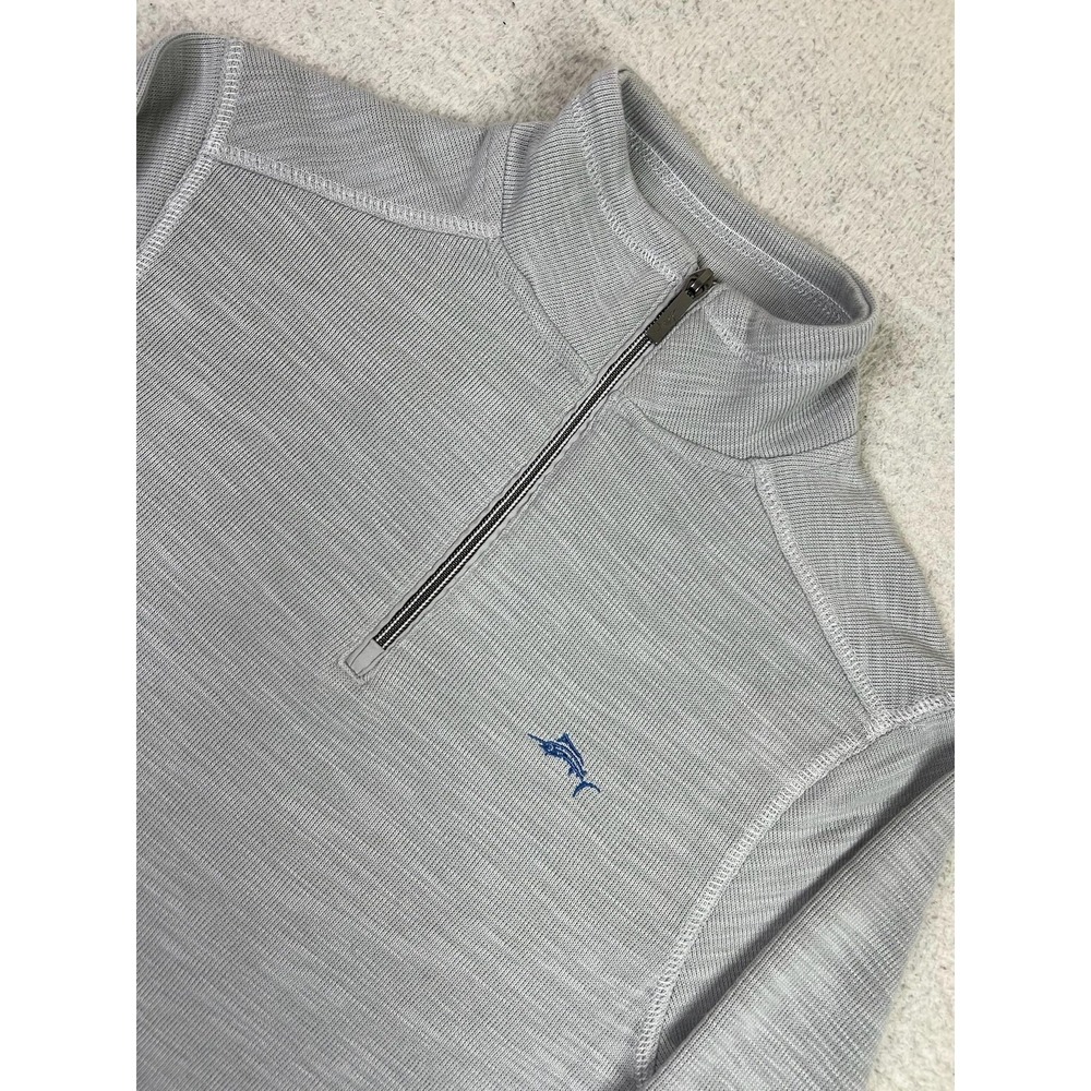 Joe Marlin Sweater Mens Small Gray Quarter Zip Pullover Relaxed Fit Unwind‎